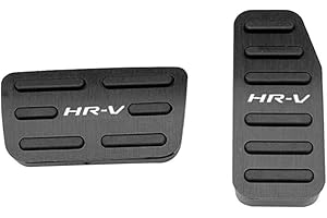 XITER No Drill Anti-Slip Aluminum Gas Brake Pedal Cover Foot Pedal Pads kit for Honda HRV 2014 2015 2016 2017 2018 2019 2020 2021 2022 (Black)