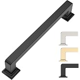 9BUILD 10 Pack 5 Inch Matte Black Cabinet Handles,Kitchen Hardware | Solid Zinc Alloy,Heavy-Duty,Screws Included,Cabinet Pulls for Dresser,Drawer,Cupboard