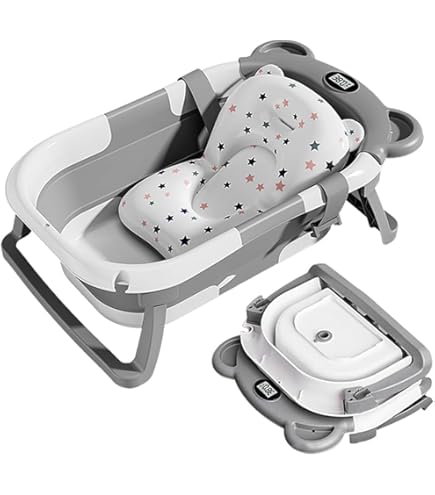 Rotho Babydesign TOP Soporte Funcional Para Bañera, Plegable Y Regulable En Altura, Para Bañeras TOP, Carga Máx. 60 Kg, 100 X 101 X 51,5 Cm, Blanco, 20502