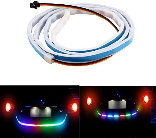 EverBright RGB Tailgate Waterproof Flexible Strip Light Streamer Universal Turn Signal Brake Running Parking Reverse light Double Flash light 120CM 5050 72SMD DC-12V Pack of 1set