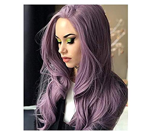 Lace Front Wigs Purple Wigs With Wave Long Synthetic Lace Front