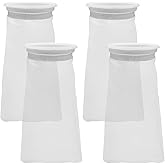 AYWFEY 4 Pack 4 Inch Aquarium Filter Bags, Nylon Mesh Filter Socks, 100 Micron Felt Filtration, 4 Inch Ring by 10 Inch Long