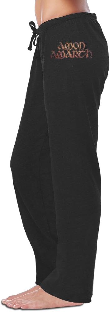 ElishaJ Women's Amon Amarth Band Logo Popular Training Trouser Black