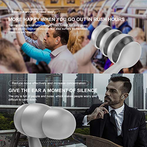 2 Pairs Soft Silicone Ear Plugs Noise Reduction,Earplugs for Sleeping Swimming Snoring Concerts,Waterproof Reusable Ear Plugs with Organizer (Grey)