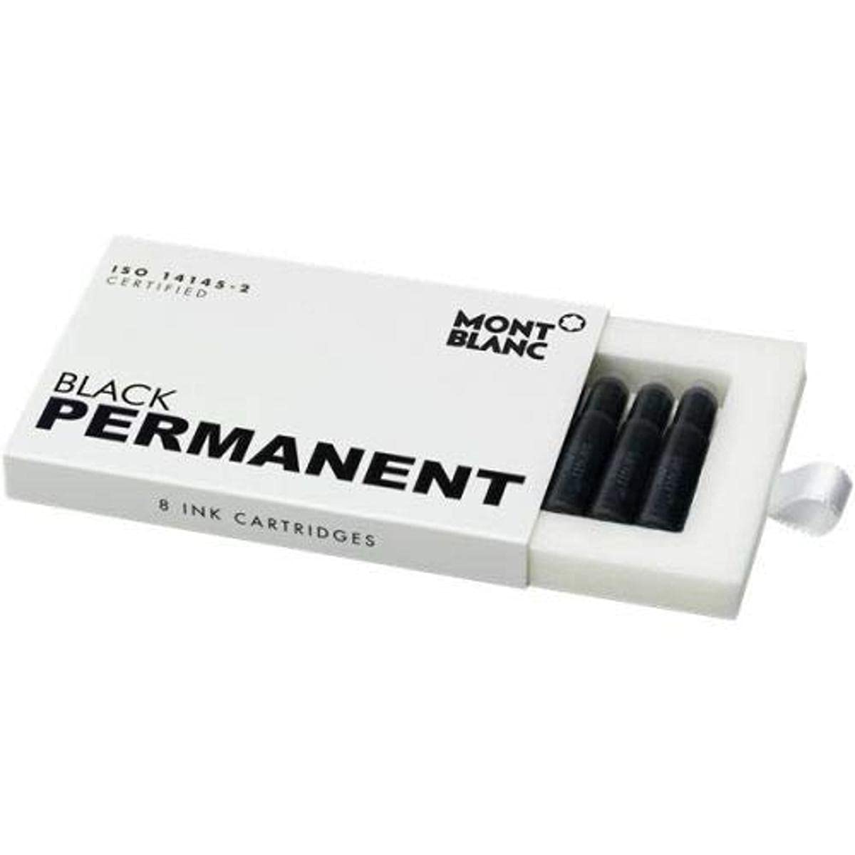MONTBLANC INK CART PERMANENT BLACK 1PACK=8CART PF BRAND