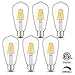 CRLight 6W Dimmable Edison Style Vintage LED Filament Light Bulb 3000K Soft White 60W Incandescent Replacement, E26 Medium Base Lamp ST64 Antique Shape, Clear Glass Cover 6-Pack
