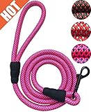 Cat Leash Rope Dog Leash - 2/5 Inch Thick 5 Feet Long - Quality Thick Nylon - Lighter - Soft Handle and Light Weight Pet Training Lead for Cats and Small Medium Large Dogs (2/5