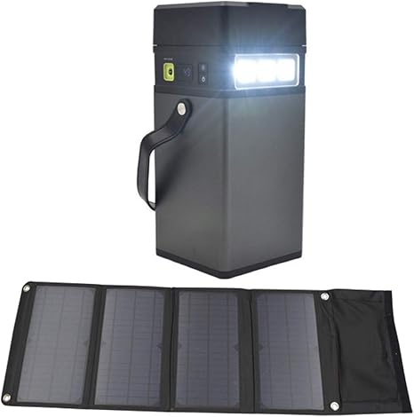 Amazon Co Jp Plata ポータブル電源 大容量 100 000mah 無停電電源装置 大容量バッテリー 折りたたみ ソーラーパネル 40ｗ 2点セット パソコン 周辺機器