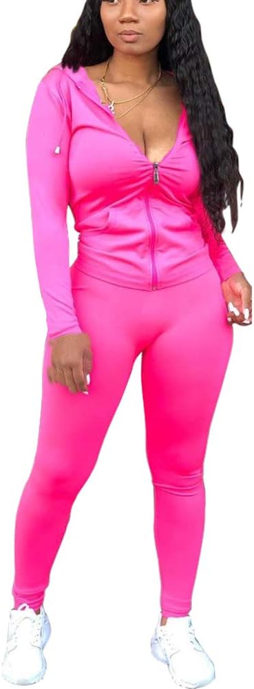 ChoichicJogging Suits for Women Tracksuit Set Two Piece Outfits Zip Up Crop Top + Skinny Long Pants Sweatsuits Jumpsuits