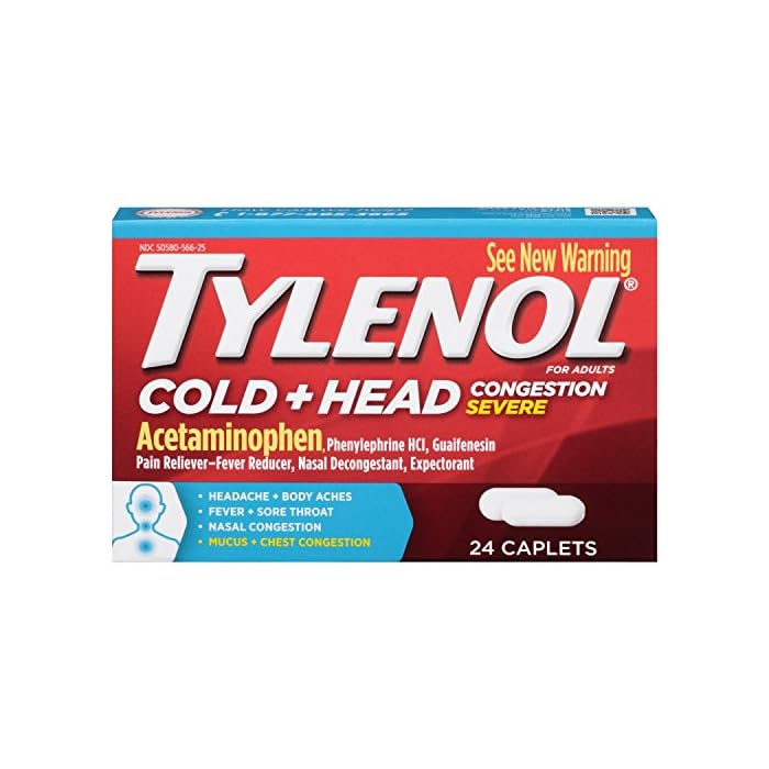 Buy Tylenol Cold + Head Congestion Severe Medicine Caplets for Cold