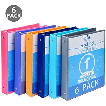 1 Inch 3 Ring Binders,SEEKIND View Binders,Holds Up to 8.5