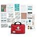 California Basics 115 Piece All-Purpose First Aid Kit for Emergency at Home, Workplace, Car, Outdoors & Travel, Earthquake Survival Medical Kit for Camping, Hiking, EMT Approved, Red