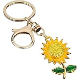 SIGZKK Gold Cute Aesthetic Sunflower Bag Purse Charms Keychains Accessories for Women Handbags Car Key Backpacks Tote Bags