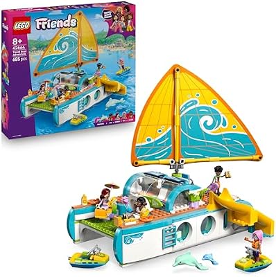 Friends Segelabenteuer Set - Spielzeug inkl. Boot mit drehbarem Segel, 4 Minipuppen und 2 Delfinfiguren sowie lustigem Zubehör - kreatives Geburtstagsgeschenk für Mädchen ab 8 Jahren - 42664