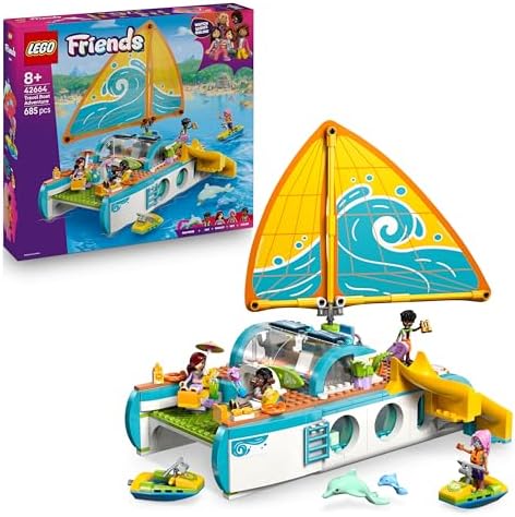 Friends Segelabenteuer Set - Spielzeug inkl. Boot mit drehbarem Segel, 4 Minipuppen und 2 Delfinfiguren sowie lustigem Zubehör - kreatives Geburtstagsgeschenk für Mädchen ab 8 Jahren - 42664