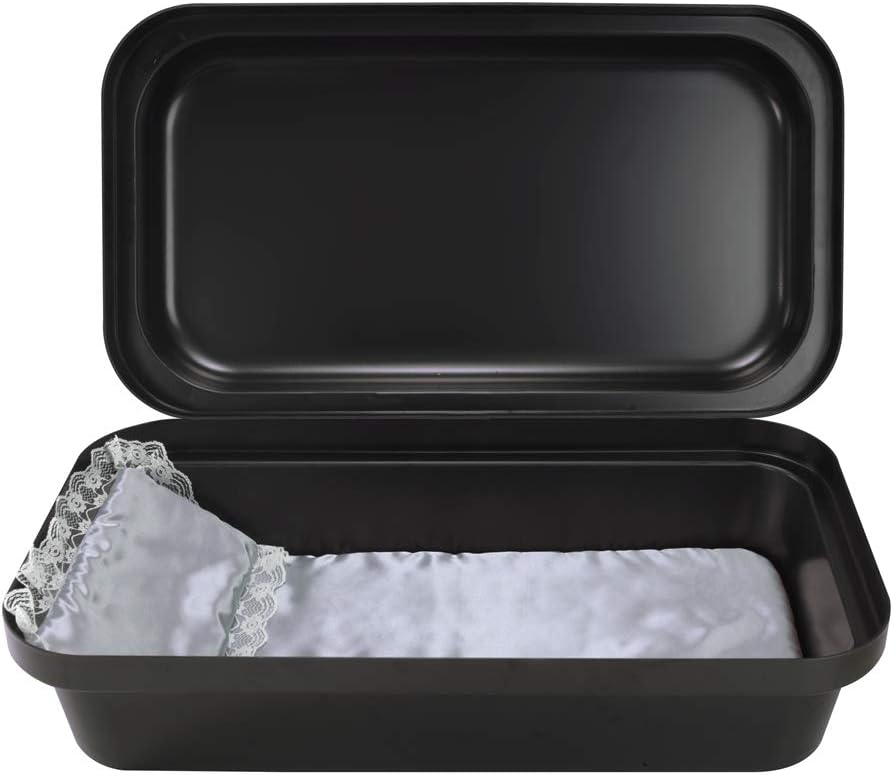 Pet Memory Shop Classical Pet Casket – Safe, Durable and Elegant Burial Box for Dogs, Cats, and Pets – Secure & Loving Memorial, Pet Loss Gift, Ideal for Honoring Loss (Large - Black/Silver)