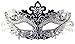Coxeer Pretty Elegant Lady Masquerade Halloween Mardi Gras Party Mask (Black & Silver)