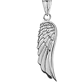 Claddagh Gold Bold Sterling Silver Angel Wing Charm Pendant