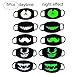 MZYARD Cool Luminous Face Mouth Mask Black for Rave and Club 5 Pack