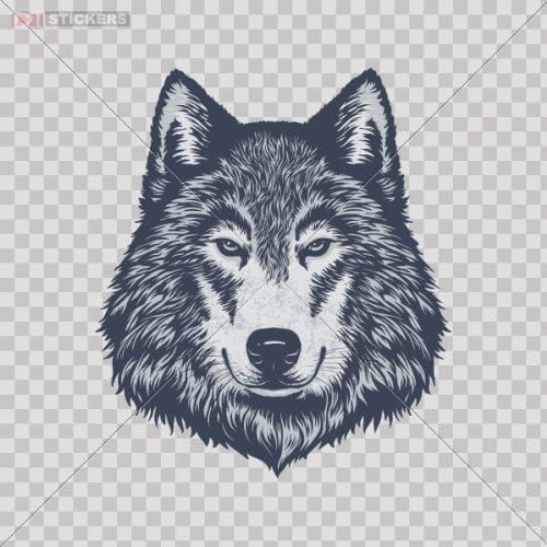 Decals Stickers Wolf Doors Car Window Wall Art Decor Doors Helmet Truck Motorcycle Note Book Mobile Laptop Size: 5 X 4.3 Inches Vinyl color print