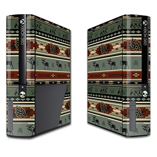 MightySkins Skin Compatible with Microsoft Xbox 360E (3rd Gen) – Cabin Stripes…