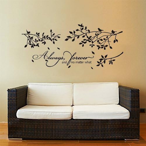 Higoss Quotes Wall Decals Always Forever And No Matter What Tree Branch Wall Decal