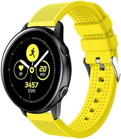 Choosebuy for Samsung Galaxy Watch Active Stripe Silicone Replacement Watch Band Wrist Strap (Yellow)