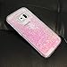 S6 Edge Case,S6 Edge Liquid Case,Crazy Panda 3D Hard Shell Liquid Glitter Sparkle Love Heart Hard Case Cover for Samsung Galaxy S6 Edge (3# pink love)