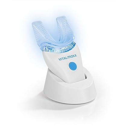 VITALmaxx Elektrische Ultraschall Zahnbürste | Mundstück mit 360° Borsten zur automatischen Zahnreinigung | Kabellose Schallz