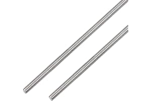 HiPicco 1/4"-20 Fully All Threaded Rod & Studs, 6" Length, 304 Stainless Steel Right Hand Thread Screw for Furniture Anchor Bolts, Clamps, Hangers and U-Bolts 2 Pack