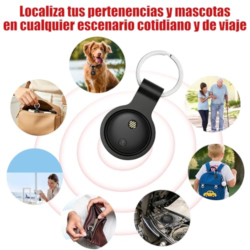 Acrebow Rastreador GPS Portátil sin Suscripción con Historial de Rutas, Localización Antipérdida, Compatible con iOS y Android, Localizador para Auto, Niños, Mascotas y Llaves(1PC, Negro)