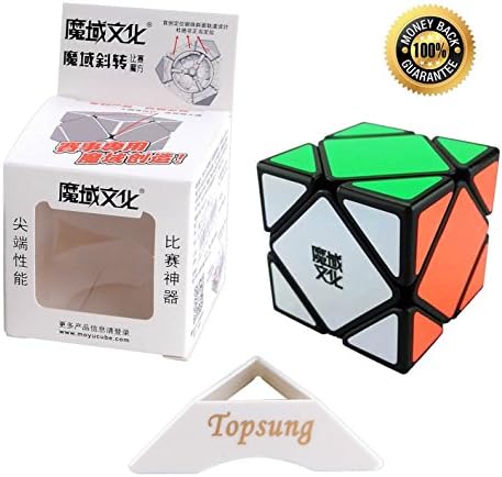 Topso YJ MoYu Skewb Speed Cube Puzzle Magic Cube Black with Tripod Base