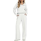 Amzdora Women 2 Piece Outfits Casual Sweatsuit Oversized Sweatshirt With Front Pocket And Wide Leg Pants Tracksuit Sets