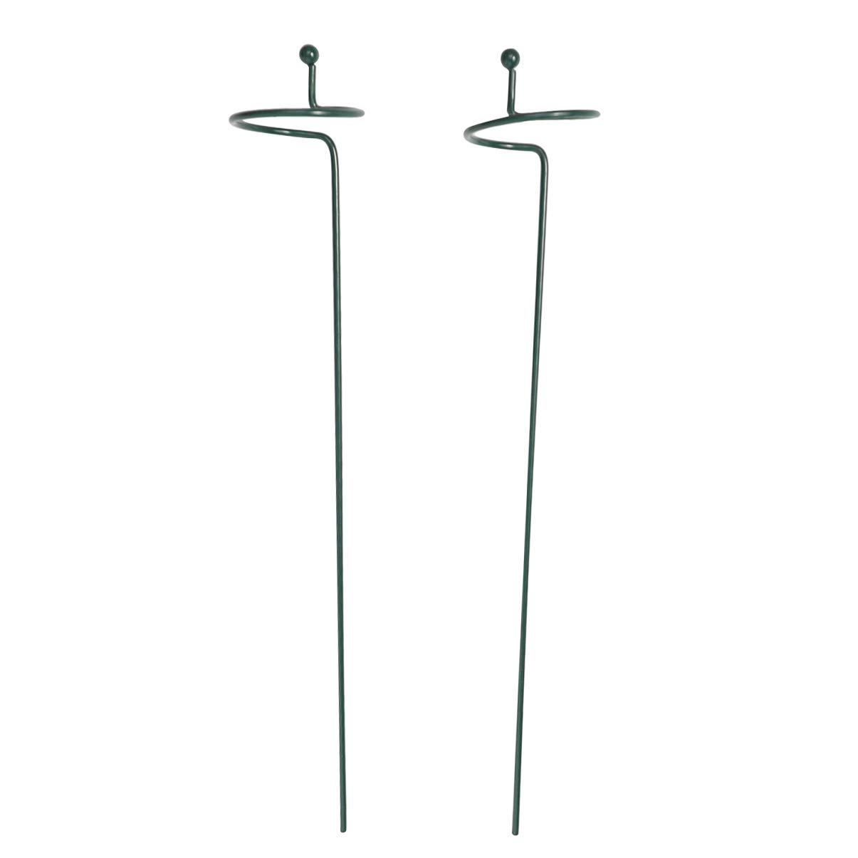 Cabilock 2pcs Plant Support Stakes Garden Amaryllis Orchid Tomatoes Peony Gladiolus Sunflower Single Stem Support Ring Metal Flowerpot Bracket Green