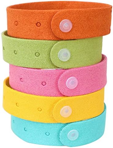 Mosquito Repellent Bracelet,8 Pack and 12 patch Waterproof Bug Insect,BUGSLEAVE Non-Toxic Travel Insect Repellent, Safe Deet-Free Band, Soft Fiber Material For Kids &amp; Adults, Keeps Insects &amp; Bugs Away
