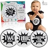 Itty Bitty Traveler Baby Monthly Milestone Stickers (20pcs) &ndash; Top Quality First Year Achievement Stickers &ndash; 12 Month + 8 Bonus Baby Shower Gift for Newborn Boy or Girl &ndash; Ideal for Photoshoots