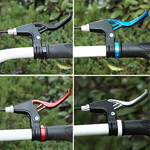 Lomodo 4 Pieces Bicycle Brake Accessories Including 2 Pack V-Brake Handlebar Aluminium Alloy Brake Levers (2.2 cm in Diameter) and 2 Pack Brake Wire for Mountain/ Road/ MTB Bike (Red)