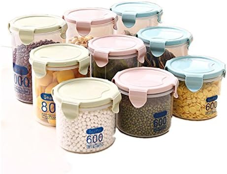 Lunaya 4 Piece Air-tight Food Storage Containers Set - Modular Kitchen Food Storage Containers Set With Lids - Visual Window - BPA Free - Clear Container-Pink