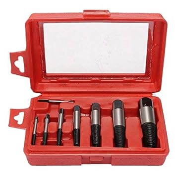 A&S toolshp@ 8pcs Screw Extractor Set Damaged Nut Screw Extractor Bolt Stud Remover Tool Kit