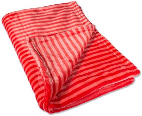 Amazon Com Dii Super Soft Flannel Fleece Stripe Throw Blanket 50 X 60 Red Home Kitchen