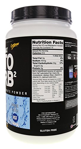 CytoSport CytoCarb 2, 100% Complex Carbohydrate Powder, 1.98 lbs. (Pack of 4)
