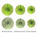 Recosis Hanging Paper Fan Set, Tissue Paper Pom Poms Flower Fan and Honeycomb Balls for Birthday Baby Shower Wedding Festival Decorations - Green
