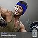 Rotibox Lightweight Sweatproof Bluetooth Headband Headphone Headset Earphone Music Headband Speakerphone with Stereo Speaker and Microphone Hands-free for Gym Exercise Outdoor Sports Running-Blue