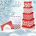 Christmas Nesting Gift Boxes Red and White Box With Glitter & Ribbon For Xmas Gifts and Holiday Party Decor Set of 10 Assorted Sizes of Extra Small, Small, Medium, Large and X-Large