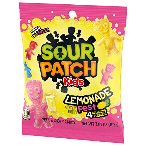 SOUR PATCH KIDS LEMONADE FEST SOFT & CHEWY GUMMY CANDY, 3.61 OZ
