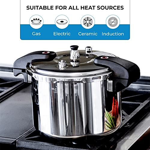 Buffalo 12 Quart Pressure Cooker Stainless Steel Large Canning Pot