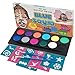 Blue Squid Face Paint Party Pack | 12 Color, 30 Stencils, 2 Brushes | Best Value Face Painting Set for Kids | Vibrant Water Based Non-Toxic FDA Approved