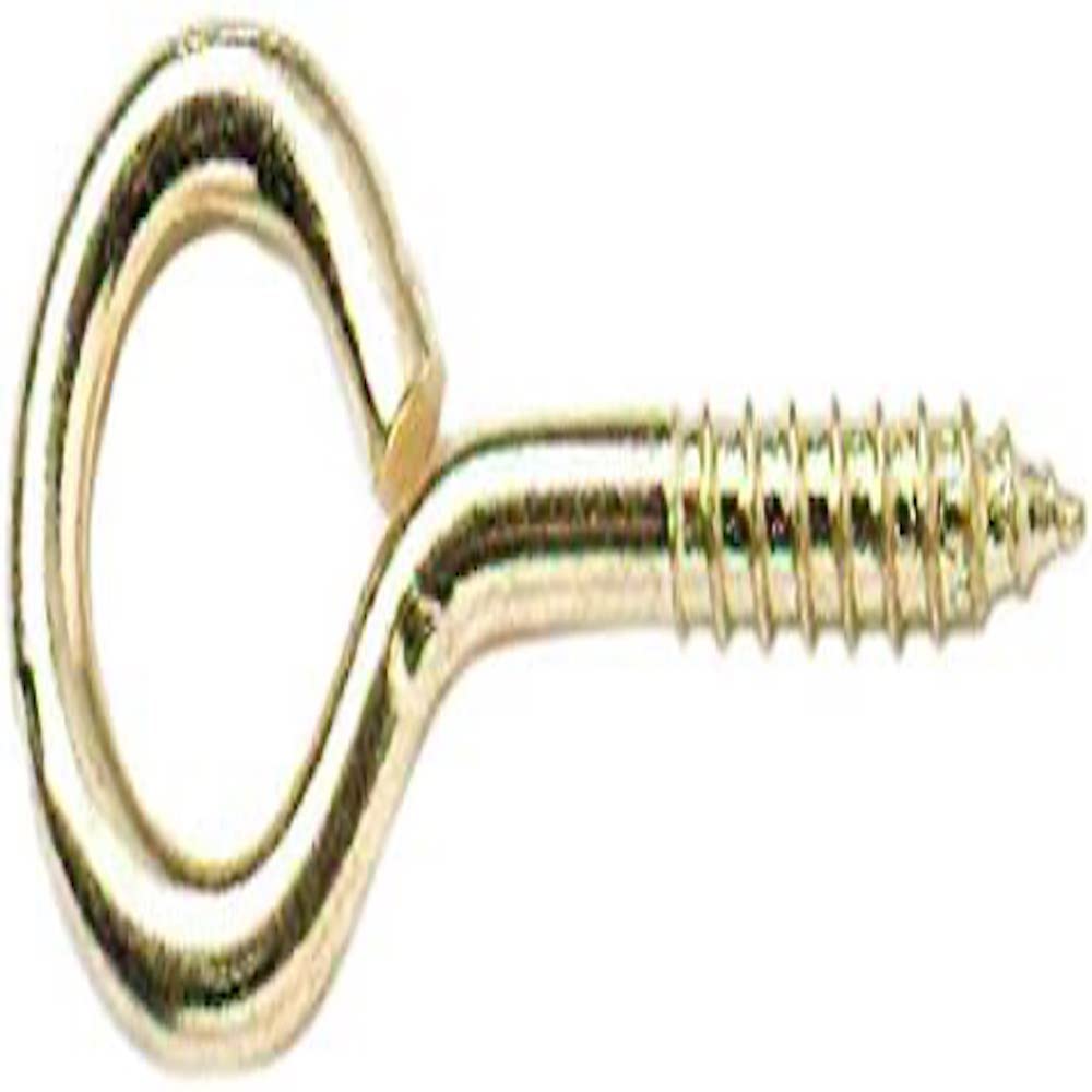 Merriway BH03573 (5 Pcs) EB 45mm (1.3/4 inch) Steel Screw In Eye Brass Plated - Pack of 5 Pieces