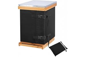 Toemue Winter Bee Hive Wrap for 8 and 10 Frame Hives，Adjustable Bee Hive Insulation Wrap for Most Bee Hive,Waterproof Windproof Winter Beehive Protection Cover (76.8" x 25in)
