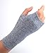 Flammi Women's Knit Fingerless Gloves Cashmere Mittens Warm Thumb Hole Gloves (Light Grey)